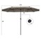 15 Feet Double-Sided Large Coverage Patio Umbrella Shade Canopy with Hand-Crank and Steel Frame